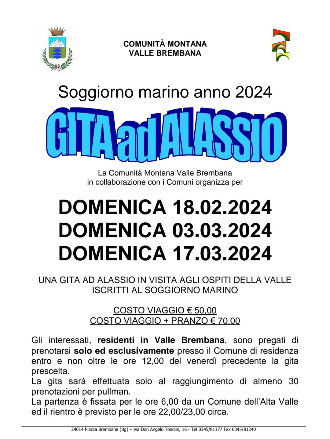 Immagine che raffigura Gite ad Alassio Febbraio/Marzo 2024